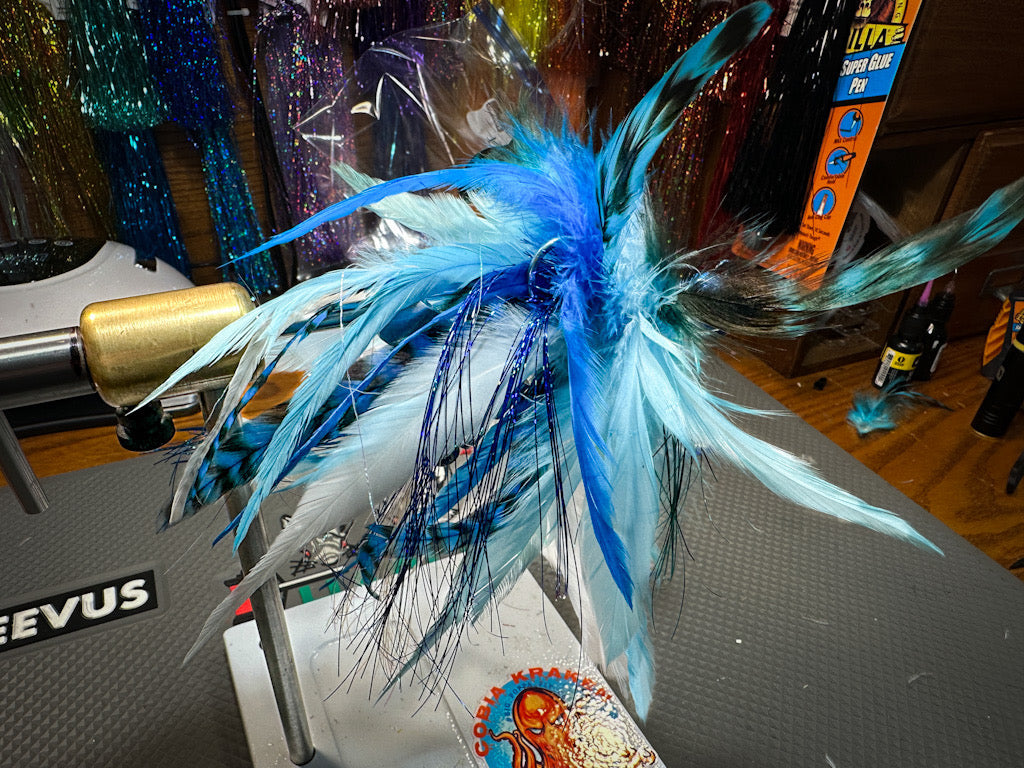 Feathered Cobia Jig - Blue & Blue