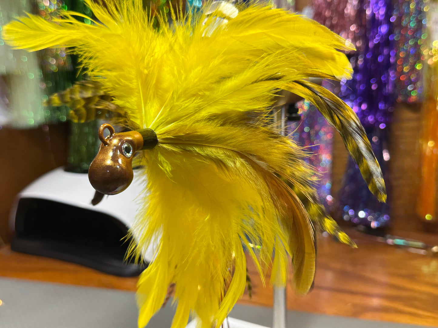 Feathered Cobia Jigs - Yellow & Brown