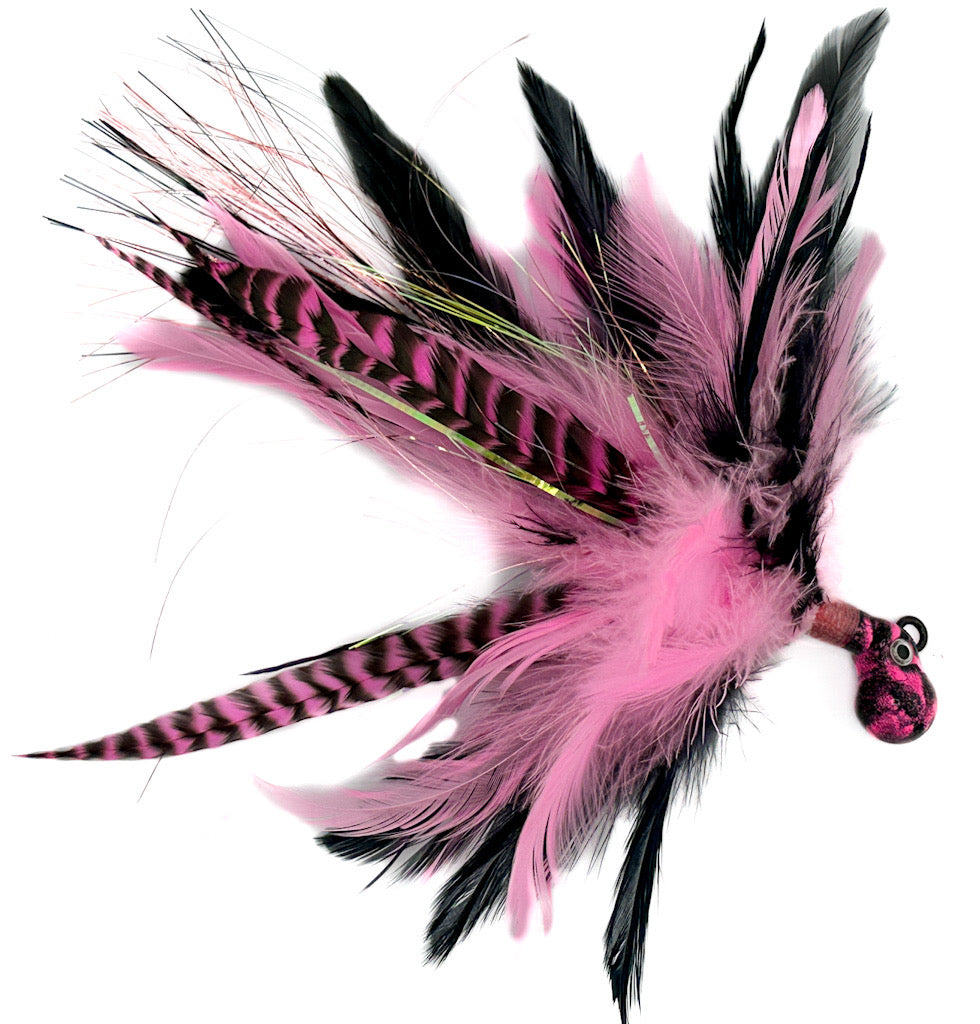 Feathered Cobia Jig - Pink and Black Cobia Jig