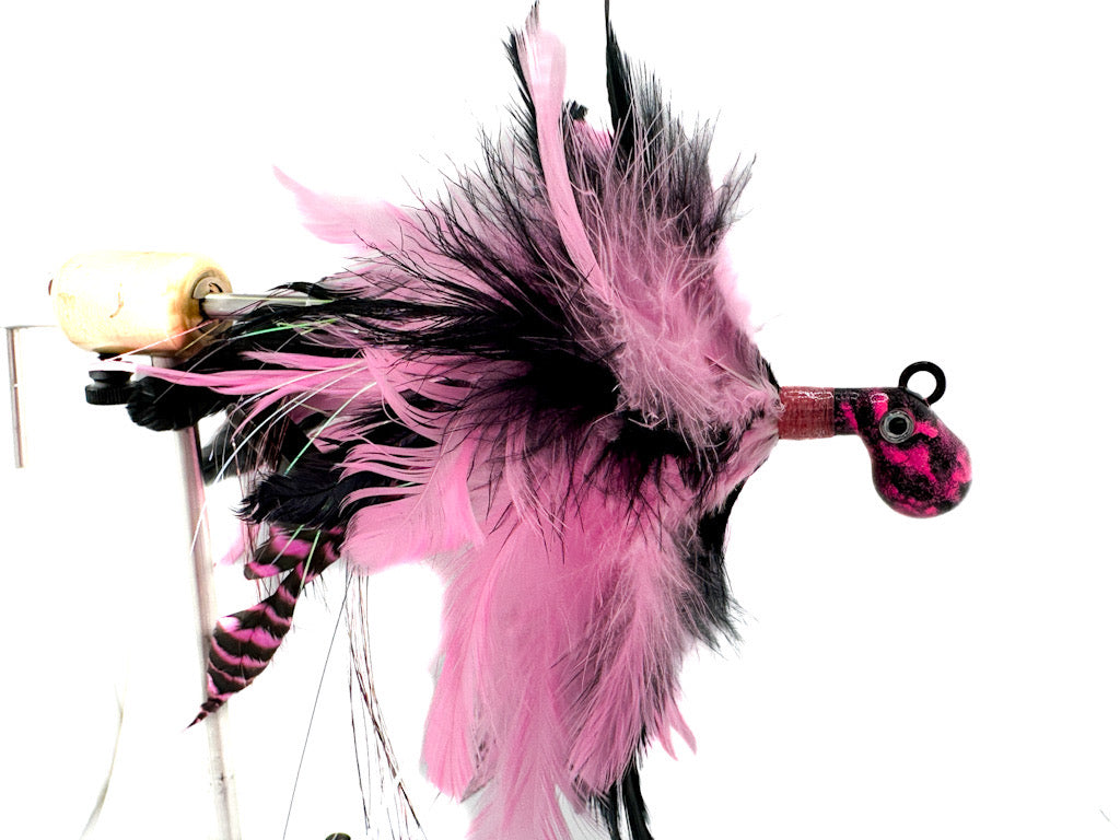 Feathered Cobia Jig - Pink and Black Cobia Jig