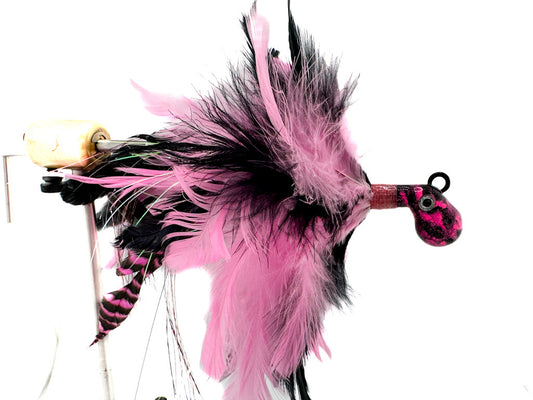 Feathered Cobia Jig - Pink and Black Cobia Jig