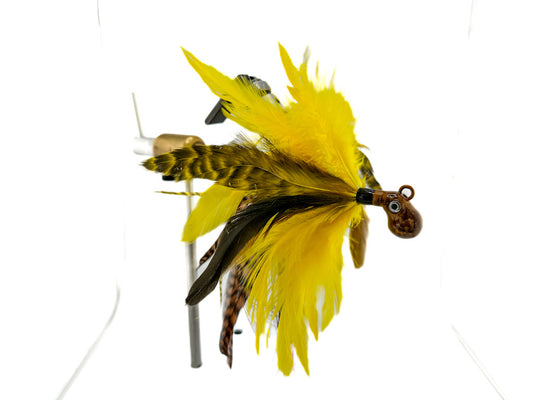 Feathered Cobia Jigs - Yellow & Brown