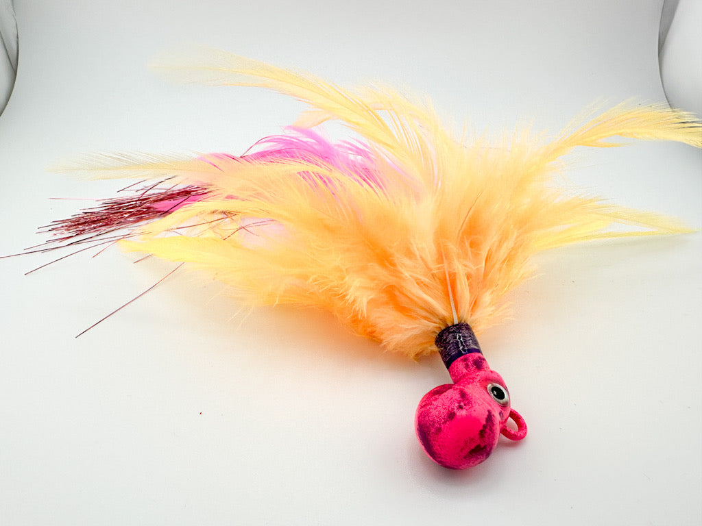 Feathered Cobia Jig - Peach & Pink