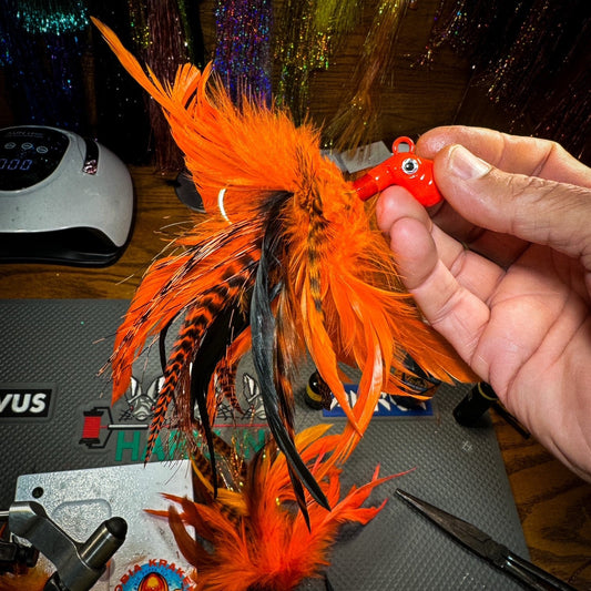 Feathered Cobia Jig - Halloween Kraken