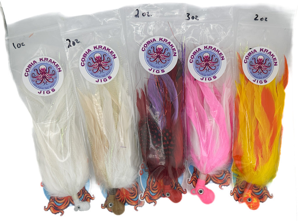 custom saltwater jigs for cobia redfish and striped bass