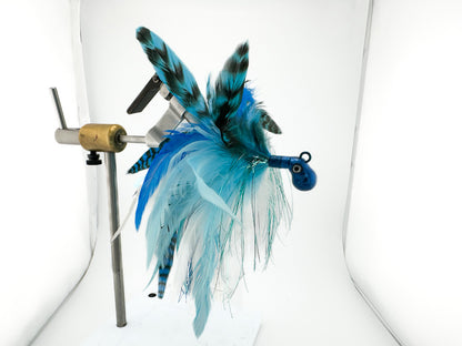 Blue and White offshore fishing feather jig
