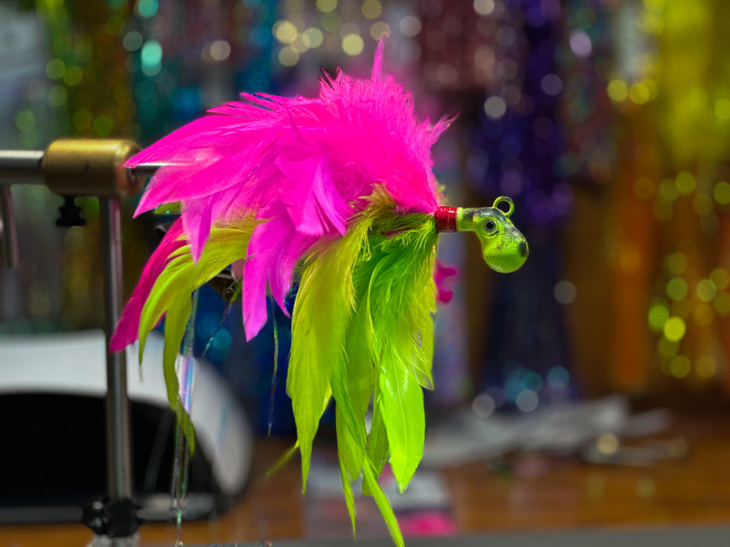 Feathered Cobia Jig - Kickin ELECTRIC Chicken