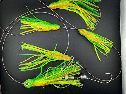 6.5" Chugger Trolling Lure Daisy Chain - Complete Rig with Cable