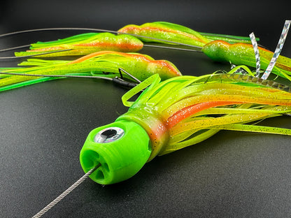 6.5" Chugger Trolling Lure Daisy Chain - Complete Rig with Cable