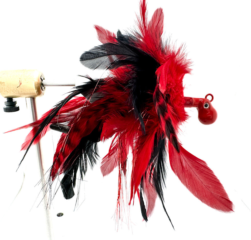 Feathered Cobia Jig - Red and Black