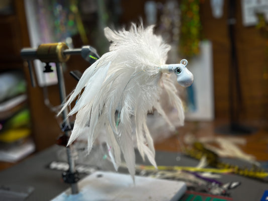 White bull redfish jig and cobia jig and striped bass jig