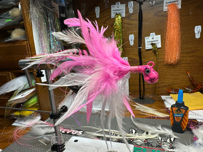 Feathered Cobia Jig - Pink & White