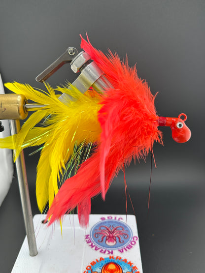 Red and yellow cobia jig