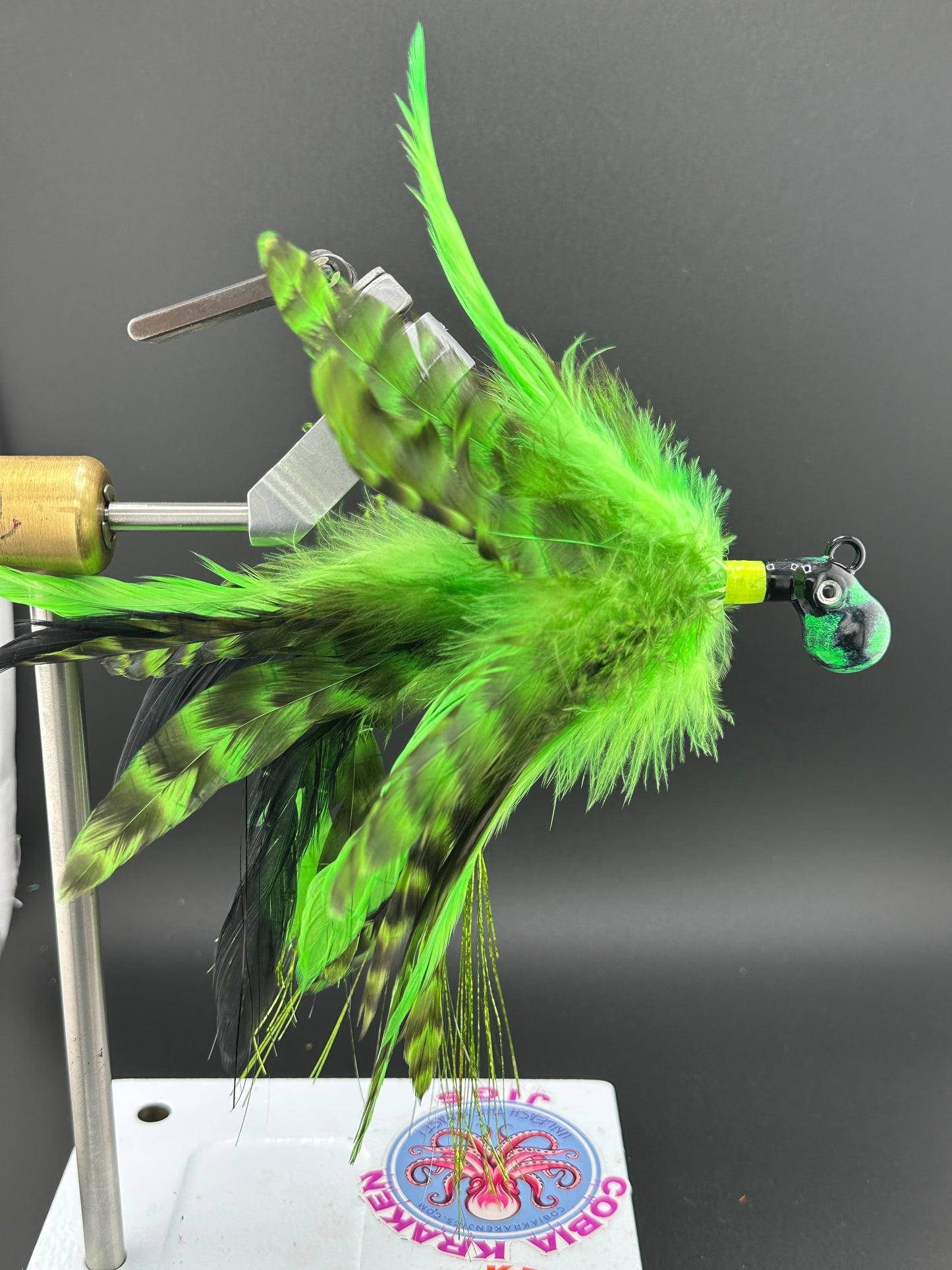 Chartreuse and Black Cobia fishing jig