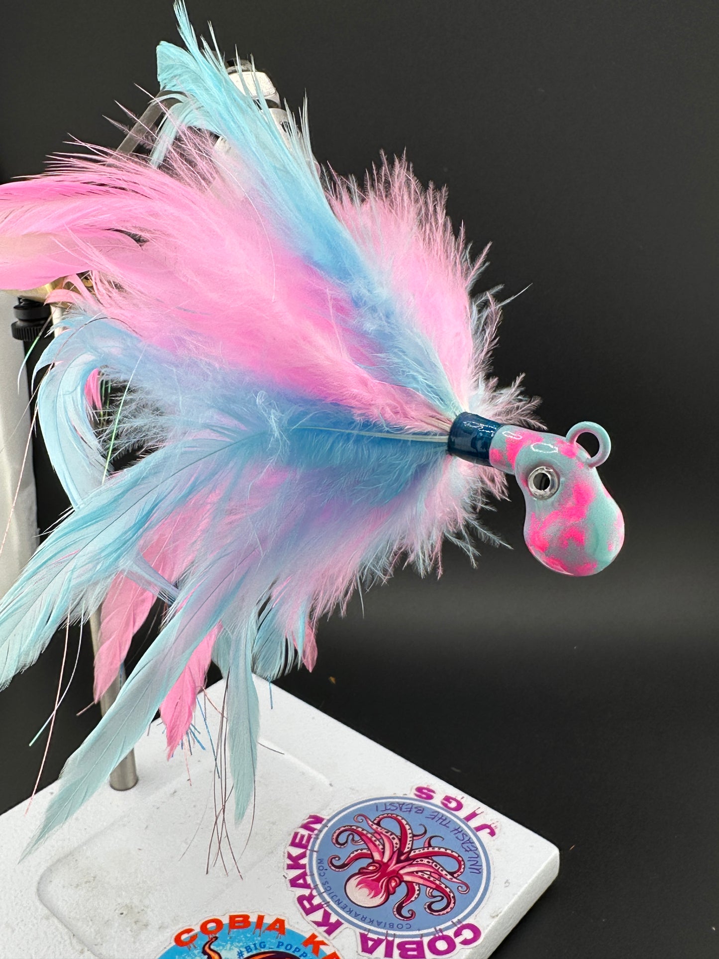 Ling fishing saltwater feather jig by Cobia Kraken Jigs