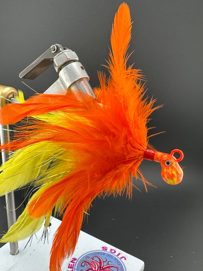 Orange and Yellow Cobia Jig for Chesapeake Bay Cobia