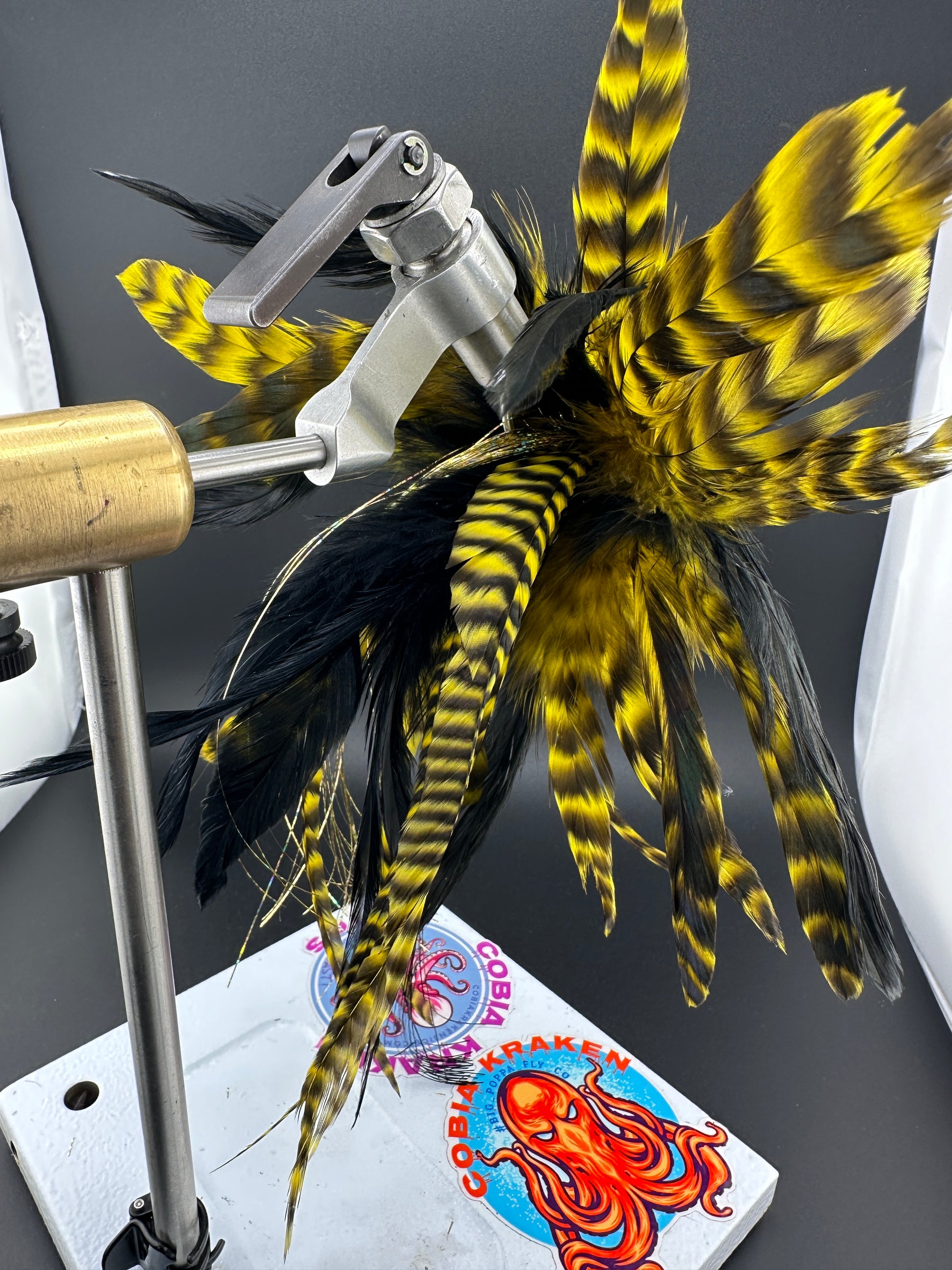Black and yellow saltwater feather jig