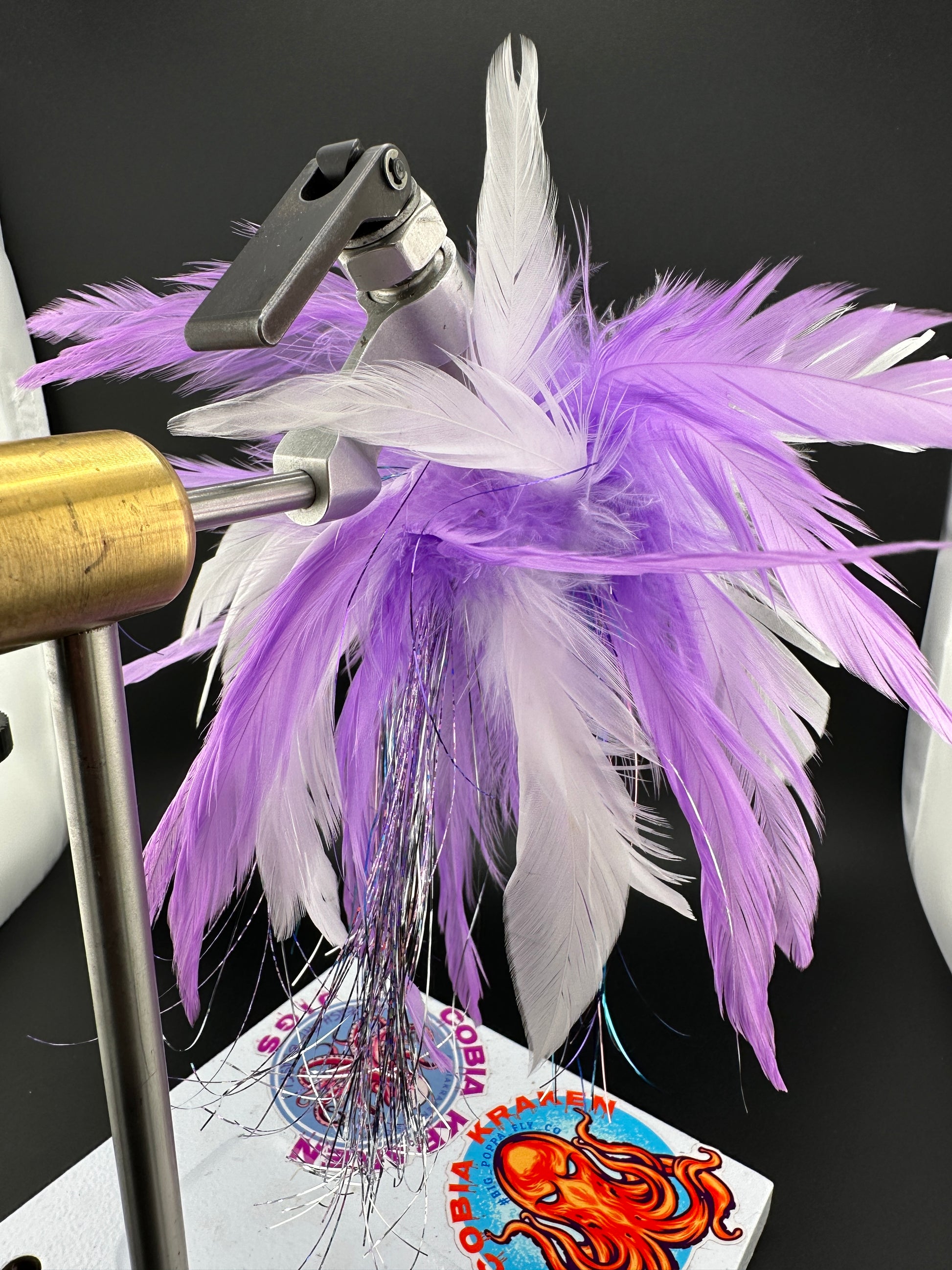 Lilac and white cobia jig