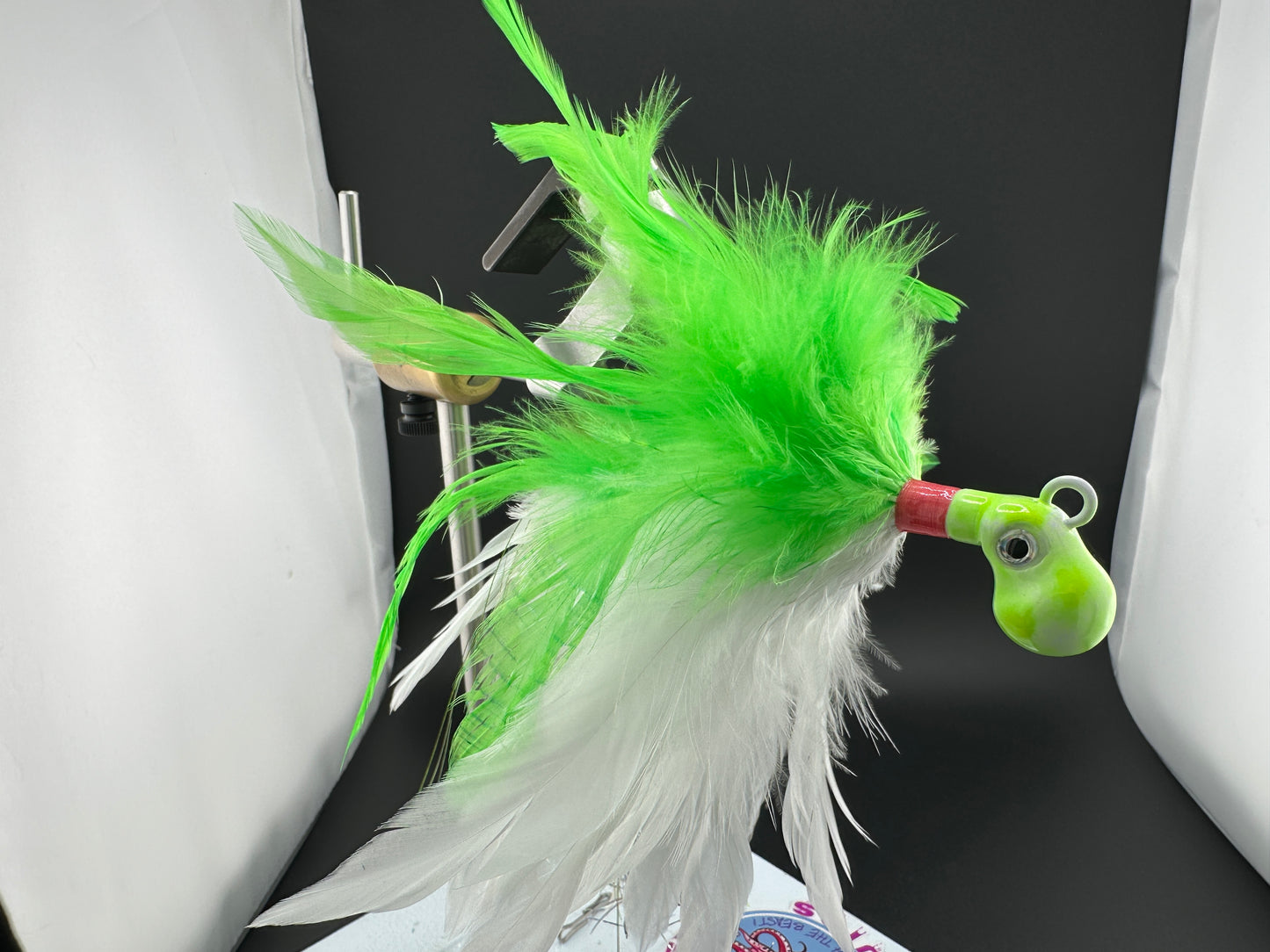 chartreuse and white buck tail jig