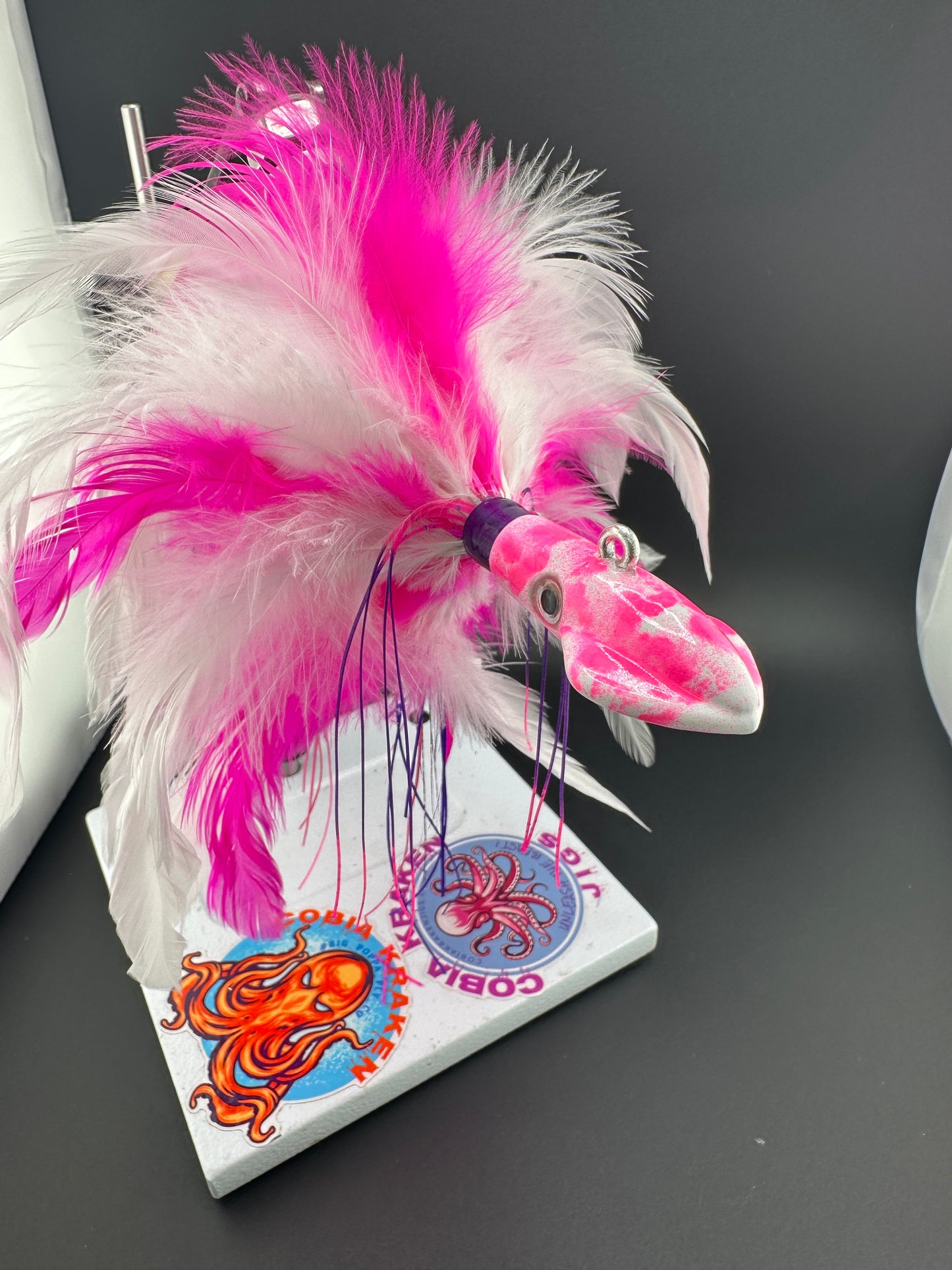 3.5oz Hot Pink & White Squid #1053