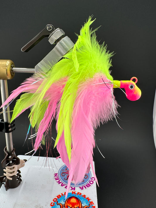 2oz Chartreuse and Pink with Matching Head  #1063