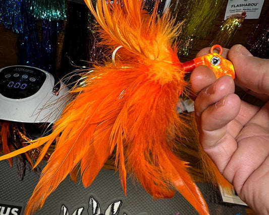 Feathered Cobia Jig - Orange Kraken