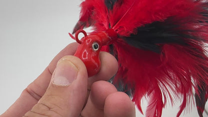 Red and Black Feathered Cobia Jig