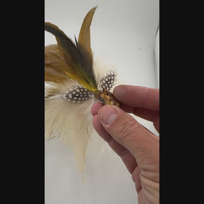 Feathered Cobia Jig - Cream & Yellow Baitfish Candy